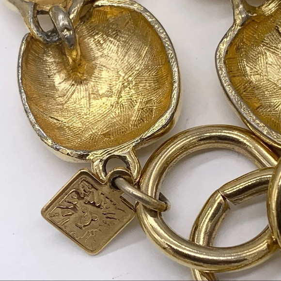 Anne Klein Vintage Gold Square Links Necklace - Picture 7 of 7